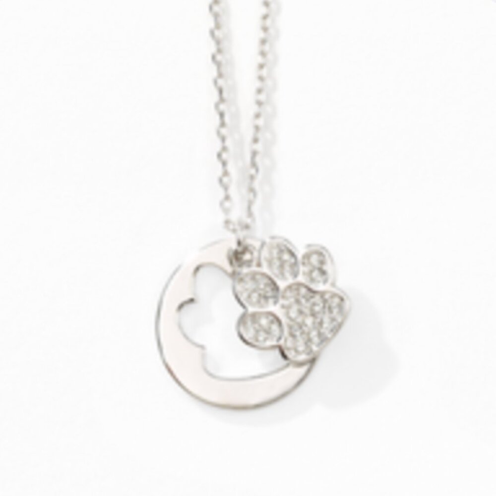 Paws Off Necklace, Touchstone Crystal